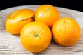 Oranges in a wooden bowl