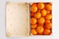 Oranges in the wooden crate Royalty Free Stock Photo