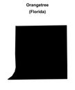 Orangetree outline map Royalty Free Stock Photo