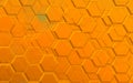 Orangish glass hexagons in geometric background