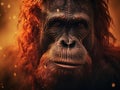 of a orangutan Close up Indonesia The island of Kalimantan Borneo Made With Generative AI illustration