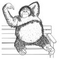 Orangutan Hand drawn sketched illustration. Doodle graphic