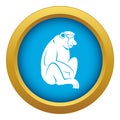 Orangutan icon blue vector isolated