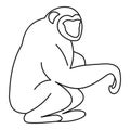 Orangutan icon, outline style