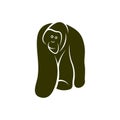 Orangutan logo design vector template, Illustration design Orangutan Monkey, Symbol Icon