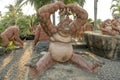 Orangutan Monkey Sculpture sitting on the rock