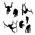 Orangutan monkey vector silhouettes