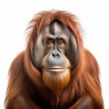 Colorful Orangutan Portrait In Ultra Hd With White Background Royalty Free Stock Photo