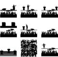 ORATION IN DEMOCRATIC REPUBLIC COUNTRY SILHOUETTE VECTOR Royalty Free Stock Photo