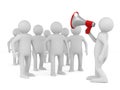 Orator speaks in megaphone Royalty Free Stock Photo