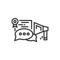 Oratory courses black line icon. Education public speaking. Pictogram for web page, mobile app. UI UX GUI design element. Editable