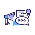 Oratory courses color line icon. Education public speaking. Pictogram for web page, mobile app. UI UX GUI design element. Editable