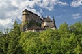 Orava castle during summer day, village Oravsky Podzamok, Slovakia, Europe Royalty Free Stock Photo
