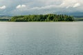 Orava reservoir and Slanicky island Royalty Free Stock Photo