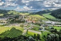 Oravsky Podzamok from Orava castle, Slovakia, rural country