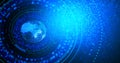 Orb globe with 0 1 digital binary number