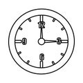 orbed clock with time icons, graphic