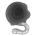 Orbit with grub icon monochrome Royalty Free Stock Photo