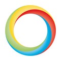 Orbit icon. Rounded vector ring designed with blended gradients in rainbow spectrum colors