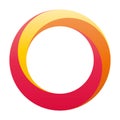 Orbit icon. Rounded vector ring designed with blended gradients in red, orange and yellow Royalty Free Stock Photo