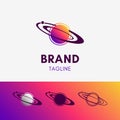 Orbit Planet Logo template icon symbol in modern gradient multicolor