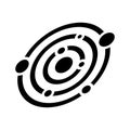 Orbit, planets, solar system icon. Black vector design