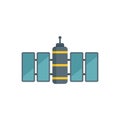 Orbit satellite icon flat isolated vector