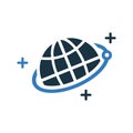 Orbit, science, world icon. Simple vector sketch.