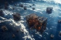 Orbital Cloud Storage: A Futuristic High-Tech Cartoon in 8K Hyper Detail