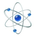 Orbital model of atom - physics 3D illustration