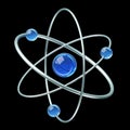 Orbital model of atom - physics 3D illustration Royalty Free Stock Photo