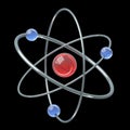 Orbital model of atom - physics 3D illustration Royalty Free Stock Photo