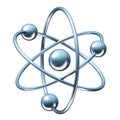 Orbital model of atom - physics 3D illustration