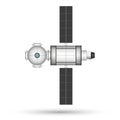 Orbital space station 3d vector realistic fictional spacecraft model futuristic concept mockup, artificial satellite with solar