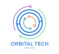 Orbital tech vector logo template design