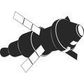 An orbiting spacecraft. Flying ship icon. Vector image.