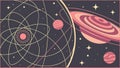 Orbits & Planets Cosmic System Abstract Vector Design, vector design Generative AI Royalty Free Stock Photo
