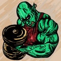 Orc bodybuilder colored