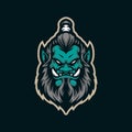 Orc mascot logo design with modern illustration concept style for badge, emblem and t shirt printing. Orc head illustration