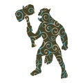 Orc pattern silhouette monster villain fantasy Royalty Free Stock Photo