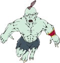 Orc Warrior Jumping Front Cartoon