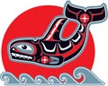 Orca (Killer Whale) in American Native Art Style