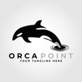 orca point vector logo. whale orca jump logo vector symbol icon design illustration Royalty Free Stock Photo