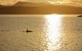 Gulf Islands with Orca at Sunset between Saltspring and Prevost Islands, British Columbia, Canada Royalty Free Stock Photo