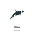 Orca vector icon on white background. Flat vector orca icon symbol sign from modern animals collection for mobile concept and web Royalty Free Stock Photo