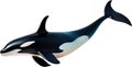 Orca, Watercolor painting of Killer Whale (Orca). AI-Generated.