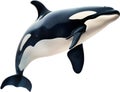 Orca, Watercolor painting of Killer Whale (Orca). AI-Generated.