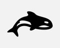 Orca Whale Icon. Sea Ocean Marine Animal Creature Wildlife Predator Swim Killer Fish Sign Symbol Royalty Free Stock Photo