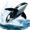 Orca Whale Leaping Through Water Royalty Free Stock Photo