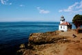 Orcas island shore with lighthouse Royalty Free Stock Photo